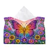 (24cm)Diamond Art Tissue Box Cover DIY PU Desktop Organizer Large(Butterfly)