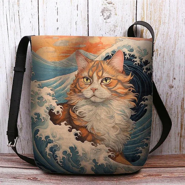 Style & Comfort for Mature Women Women's Cat Print Crossbody Bags Shoulder Bags