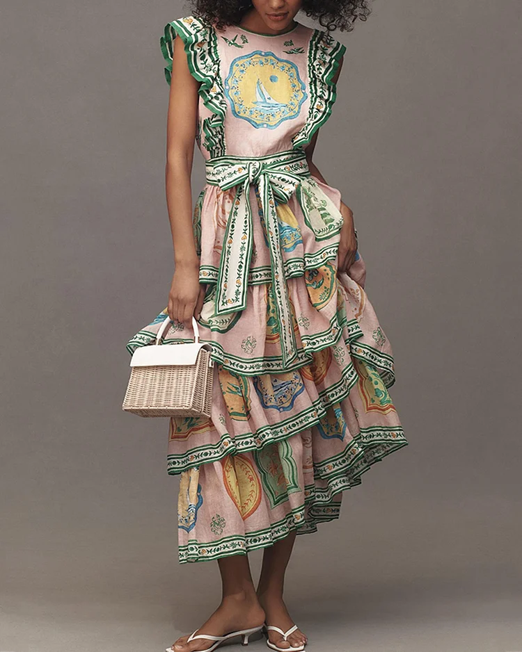 Ladies Elegant Fashion Printed Dress