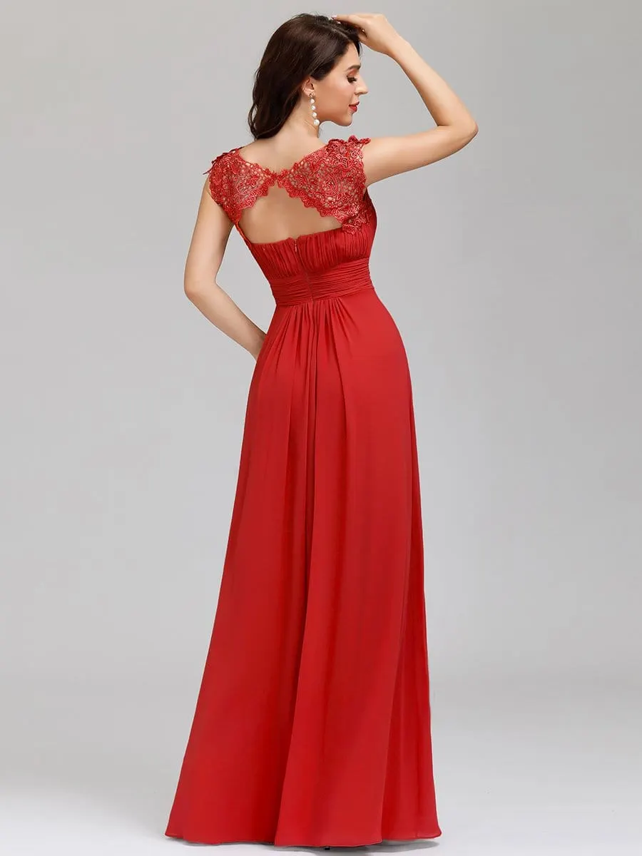 Sophisticated Lace Detail Evening Gown