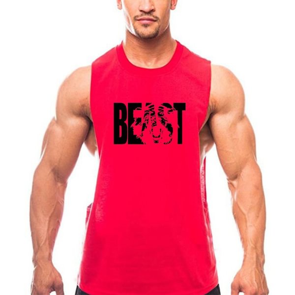 Summer round neck big split  sports vest men's cotton fitness top - BlackFridayBuys