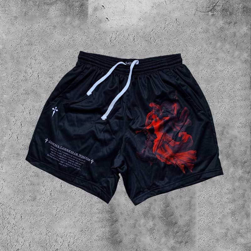 Loveciss®/ Athena Print Casual Street Mesh Shorts