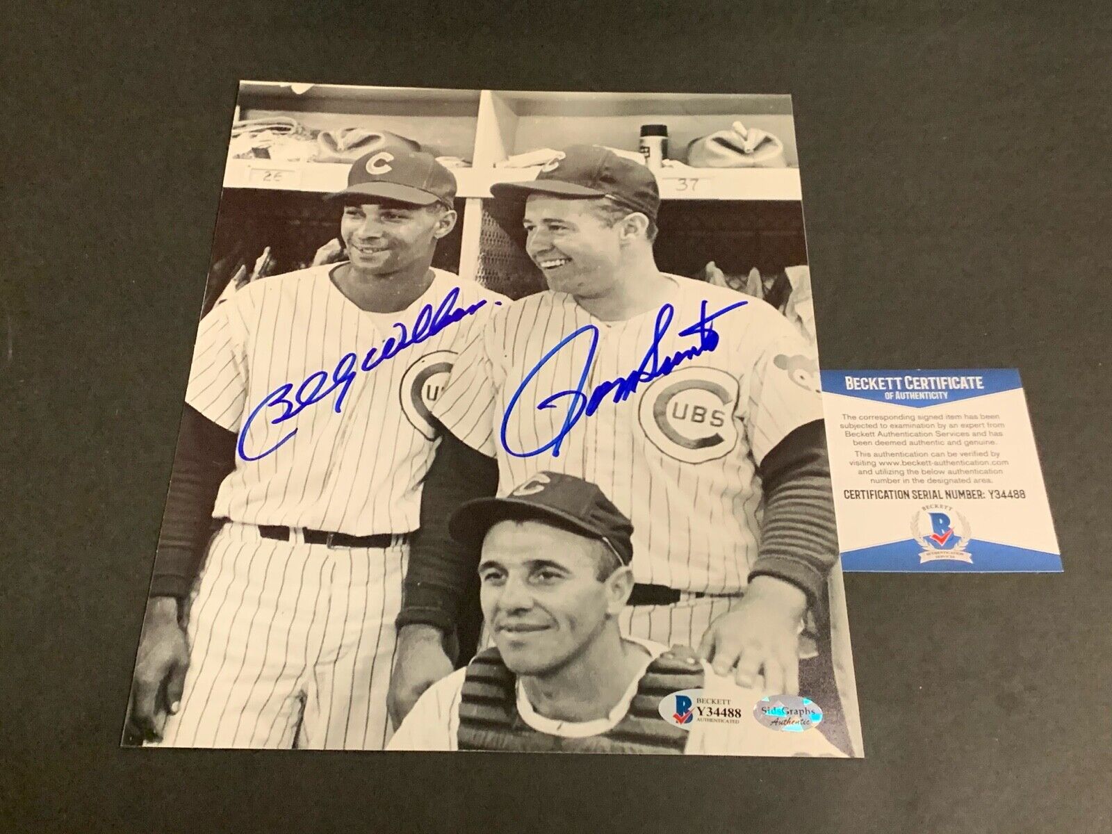 Ron Santo Billy Williams Chicago Cubs Autographed Signed 8x10 Photo Poster painting Beckett COA