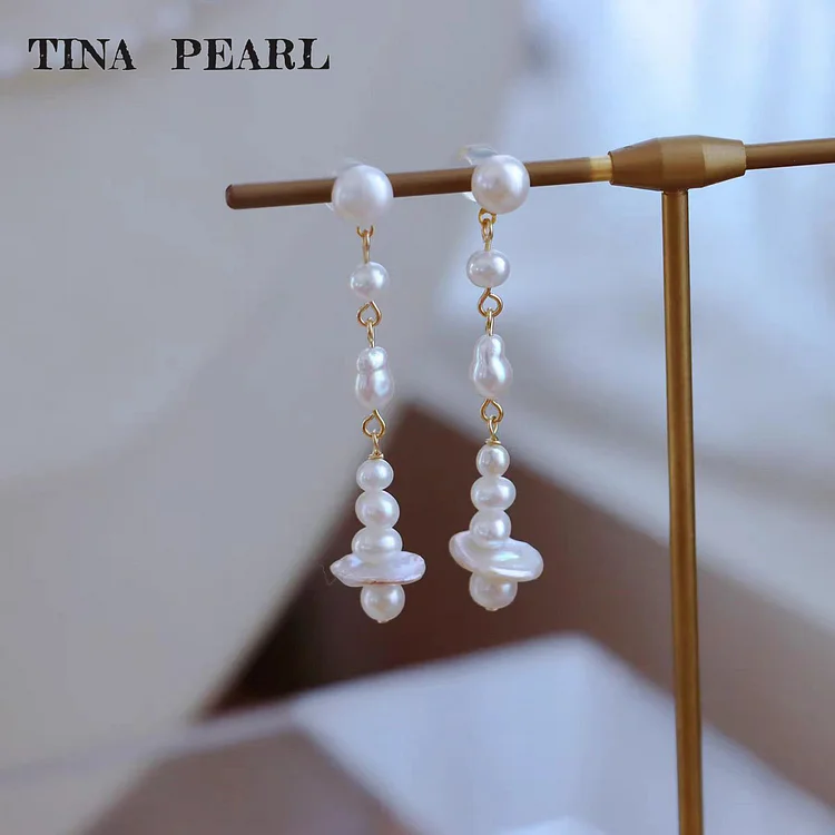 2025 TINA Jewelry Freshwater pearl irregular Baroque earrings