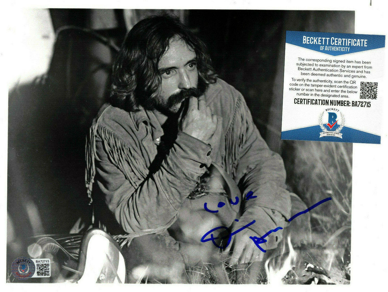 Dennis Hopper Signed 8x10 Photo Poster painting Autograph, Easy Rider, Billy, Beckett BAS COA