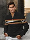 Men's fashion casual luxury long-sleeved crew-neck sweater