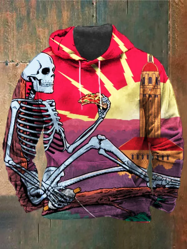 Unisex Skull Print Heavyweight Hoodies