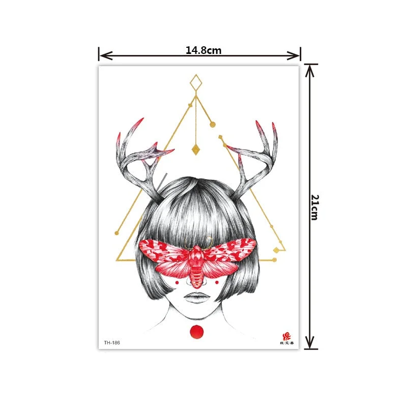 2021 New Plain Flower Arm Tattoo Sticker Flower Waterproof Tattoo Color Animal Tiger Tattoo Sticker