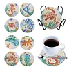 8pcs DIY Undersea Creatures Diamond Painting Coaster