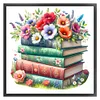 Flowers And Book - 11CT Stamped Cross Stitch - 50*50cm