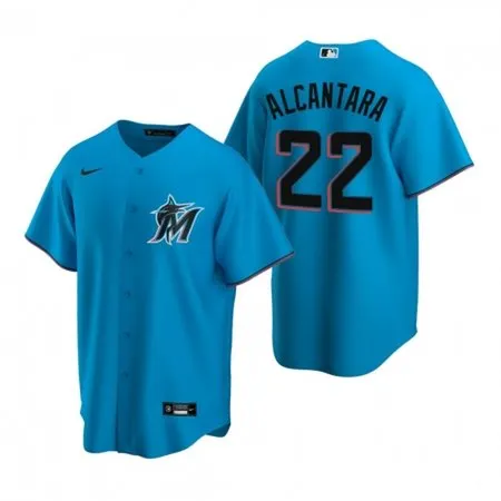 Men's Miami Marlins #22 Sandy Alcantara  Blue Home Limited Player Jersey