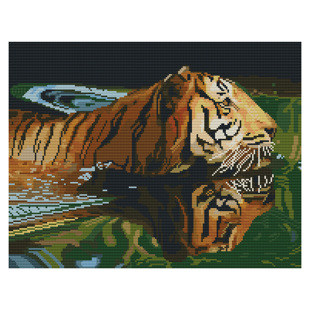 

Tiger - 11CT Stamped Cross Stitch - 50*40CM, 501 Original