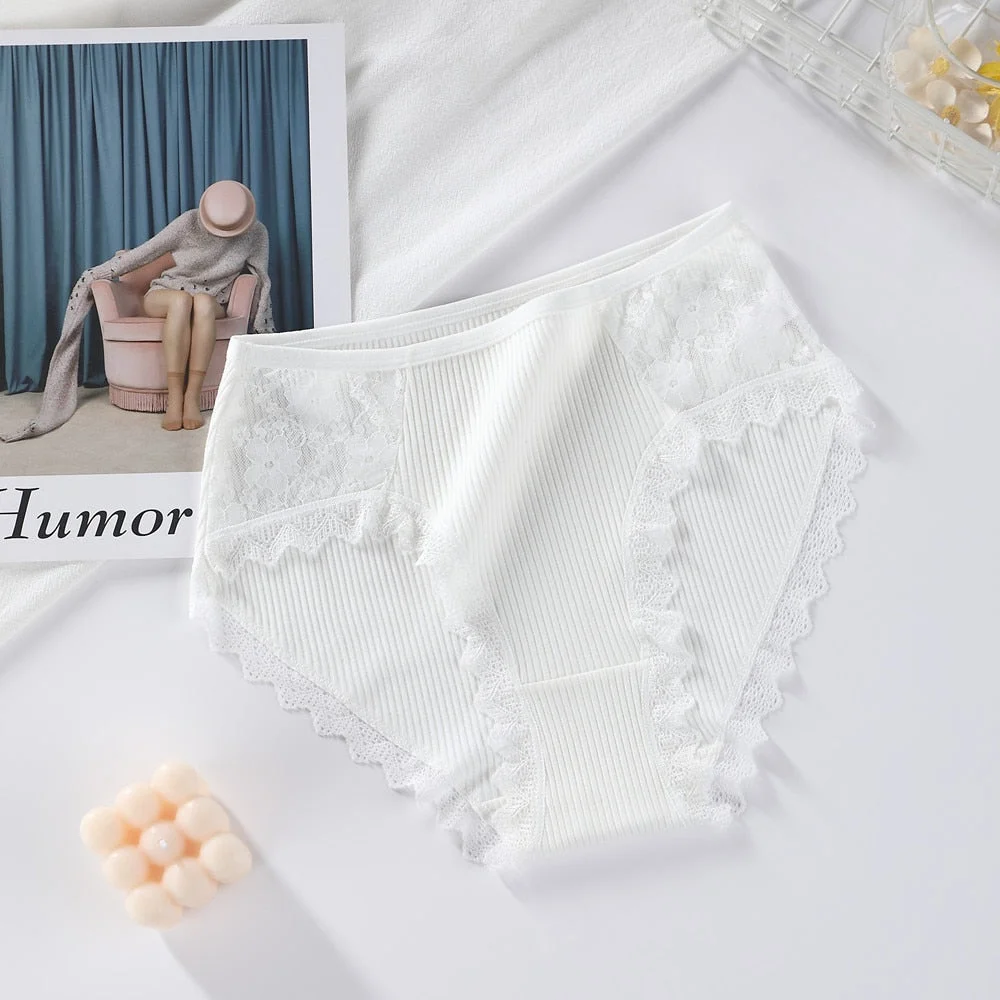 Cotton Panties Women Comfortable Underwear Sexy High-Rise Lace Underpants Female Lingerie Big Size Ladies Briefs Underwears 3XL