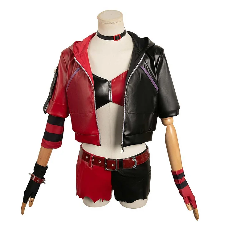 Anime Suicide Squad ISEKAI (2024) Harley Quinn Red Black Jacket Outfits Cosplay Costume Halloween Carnival Suit
