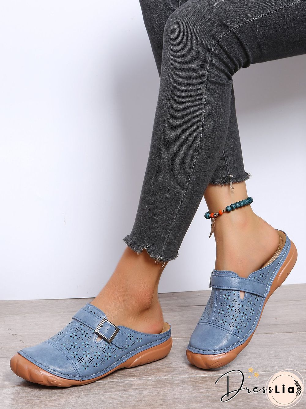 Floral Cutout Breathable Casual Comfort Mules
