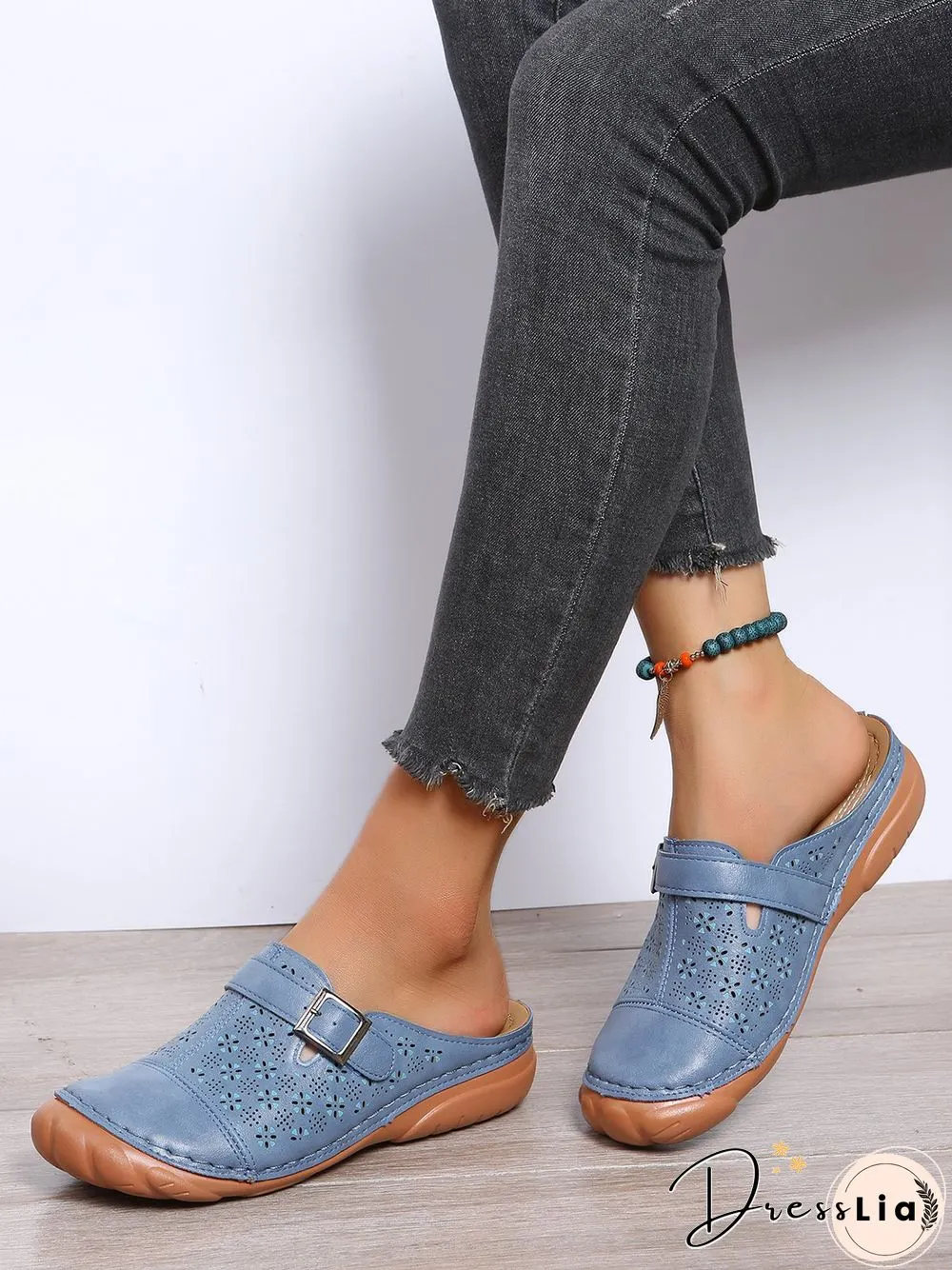 Floral Cutout Breathable Casual Comfort Mules