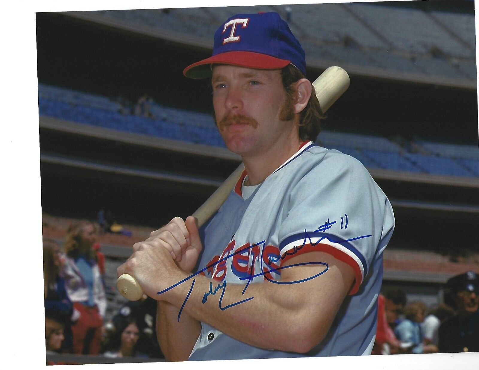 Signed 8x10 TOBY HARRAH Texas Rangers Autographed Photo Poster painting - COA