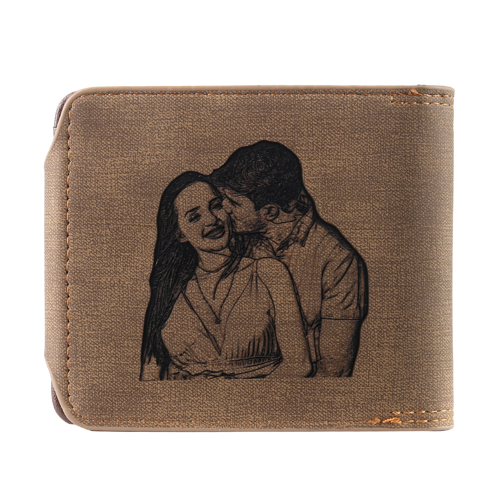 Portefeuille Classique 1 Prénom et Lettre Personnalisés avec Photo Porte-Monnaie Carte