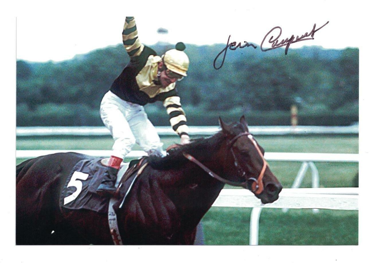 Jean Cruguet Signed Autographed 4 x 6 Photo Poster painting Thoroughbred Horse Jockey HOF