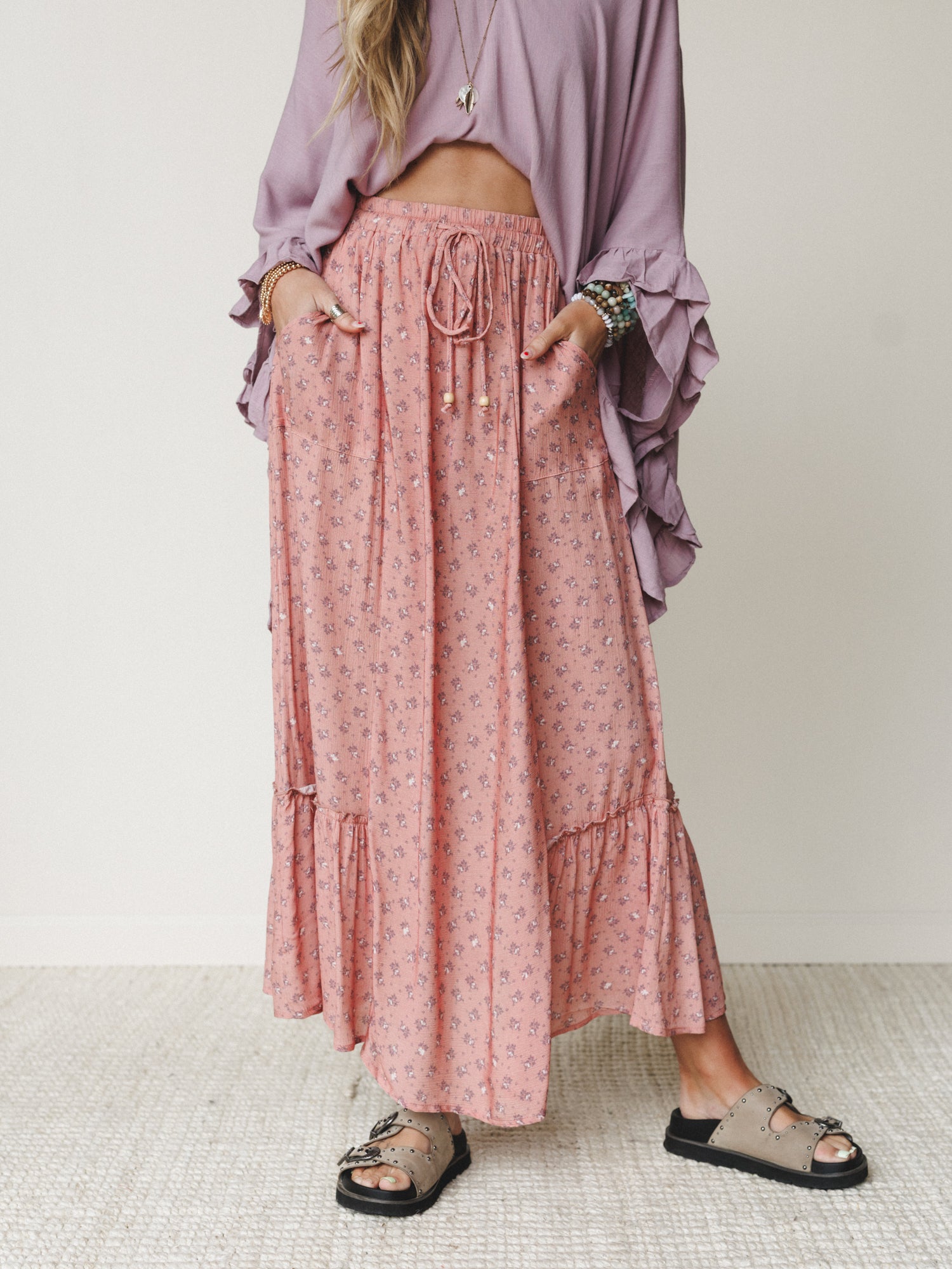 The Nest Emberlyn Maxi Skirt - Clay