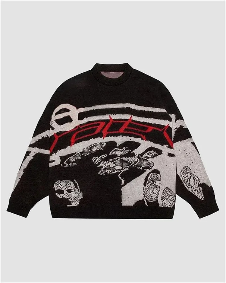 Grunge Knitted Streetwear Sweater