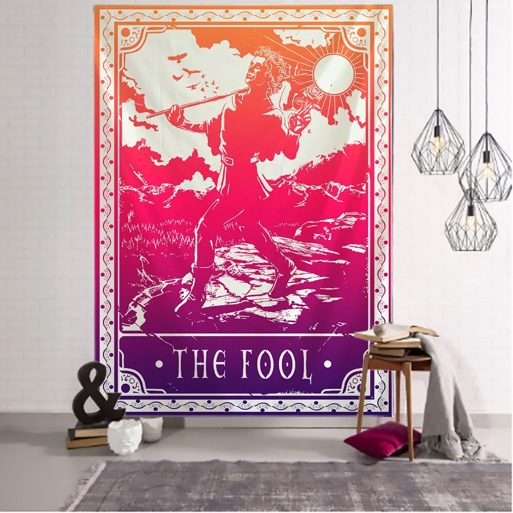 Colorful Tarot Tapestry Wall Hanging Indian Mandala Witchcraft Bohemian Hippie Divination Bed Sheet Home Decor