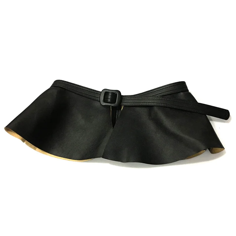 Mongw 2022 New Trending Woman Wide Gold Black Corset Belt Ladies Fashion Ruffle Skirt Peplum Waist Belts Cummerbunds for Women Dress