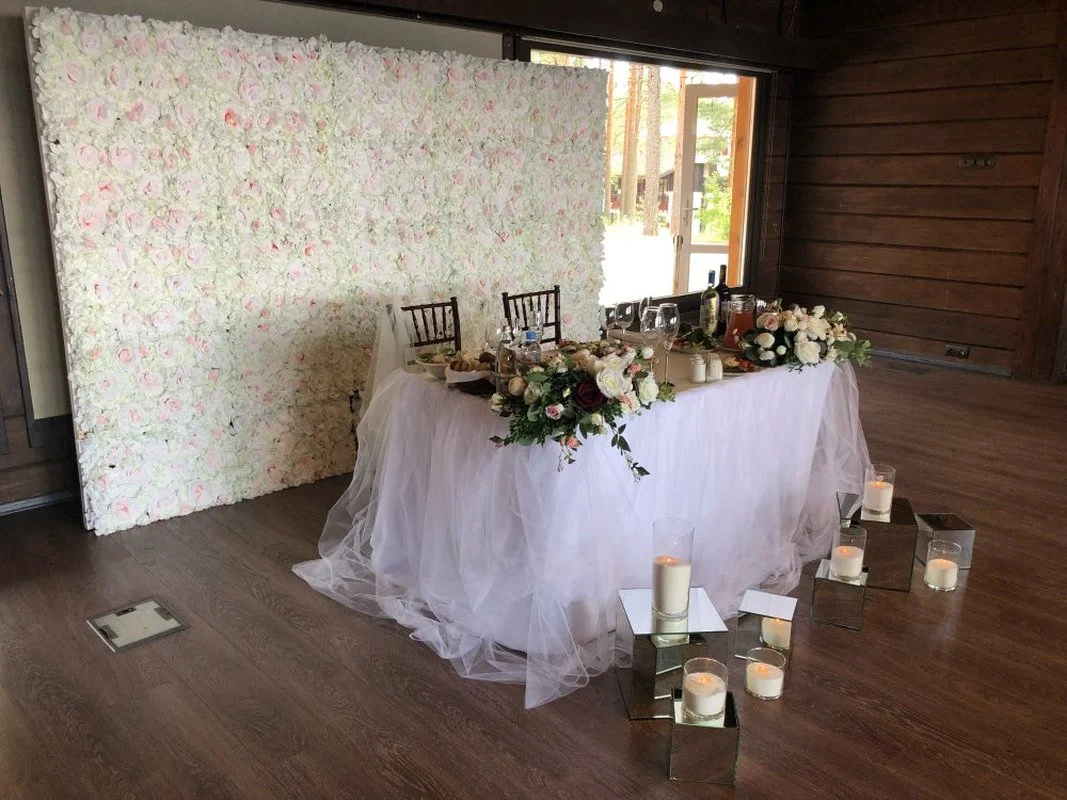 40x60cm Silk Rose Flower Champagne Artificial Flower DIY Wedding Decoration Flower Wall Panels Romantic Wedding Backdrop Decor 1118