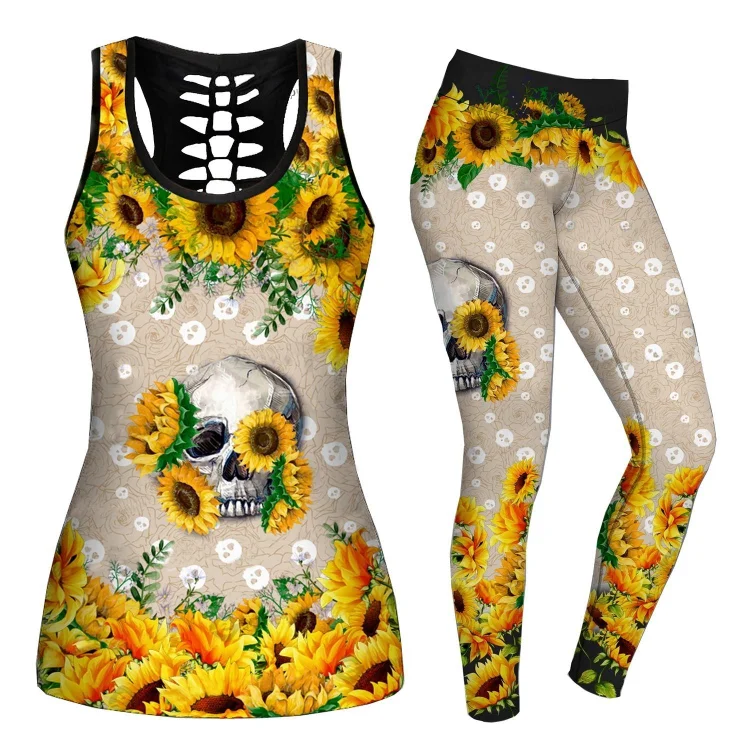 Sunflower skull Combo Tank + Legging