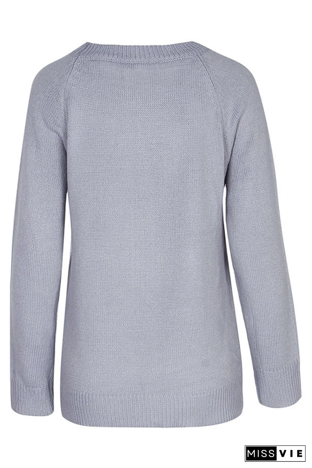 Casual Print Patchwork O Neck Tops Sweater(4 Colors)