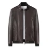 Men's Oversized Stand Collar Leather Jacket