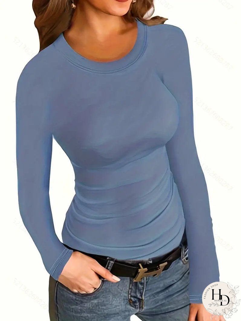 Trendy Ribbed Mock Neck Top