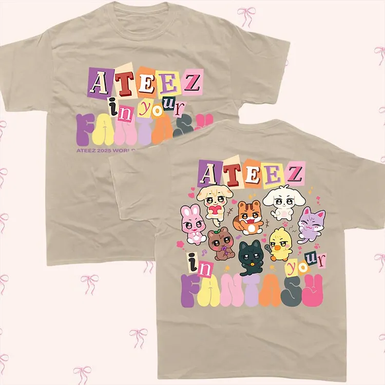 ATEEZ In Your Fantasy Tour Cute Aniteez Cartoon T-Shirt