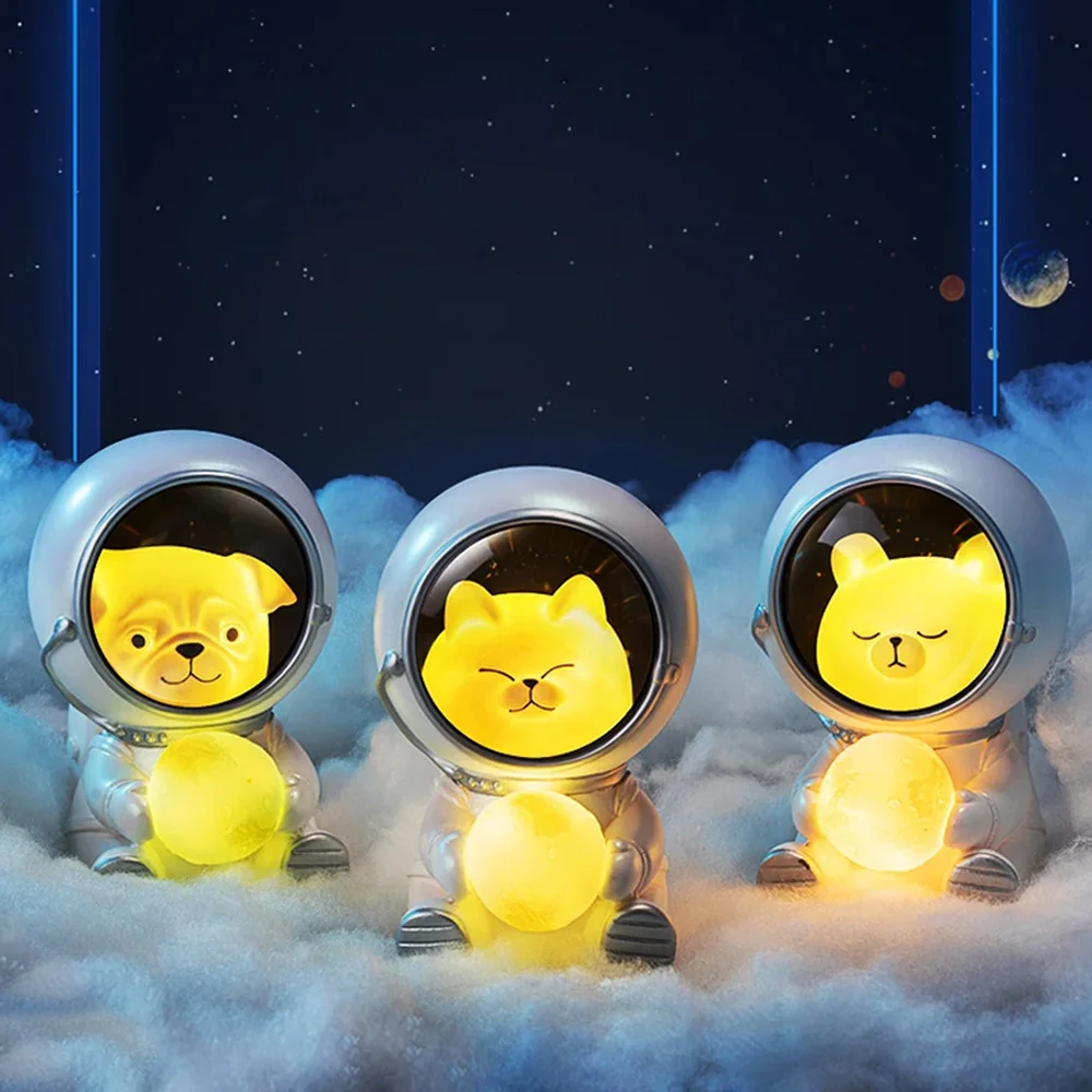 Meladen™ Kreatives Haustier-Astronauten-LED-Nachtlicht