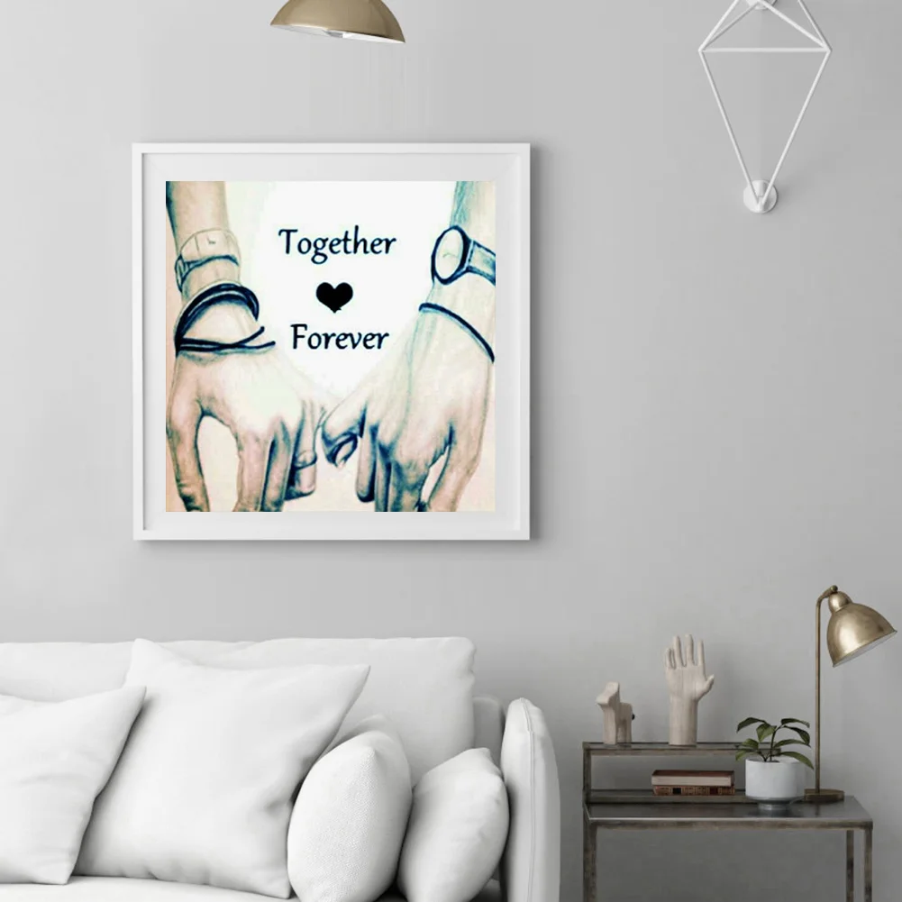 Diamond Painting - Full Round Drill - Lovers Hold Hands(30*30cm)