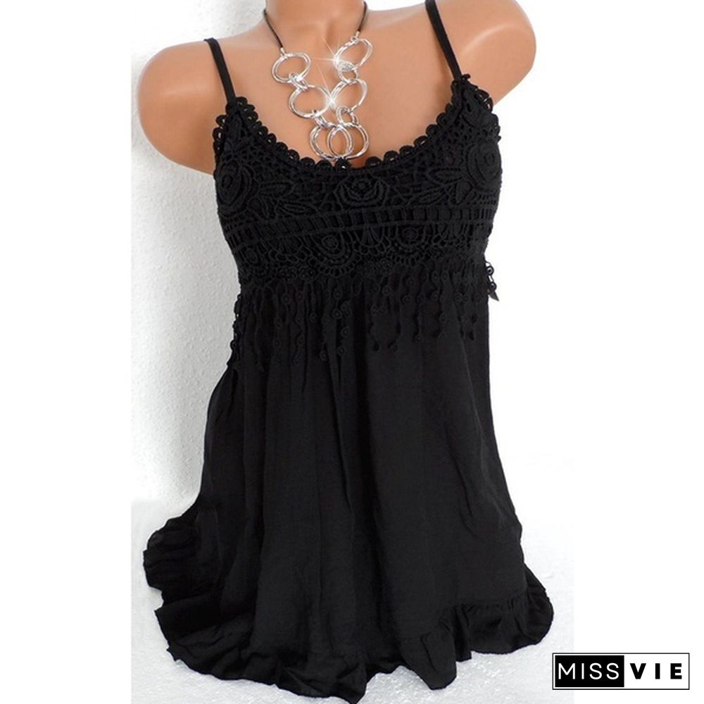 7 Colors Tops Women Lady Sexy Summer Sleeveless Top Blouse Lace Vest Tank Shirt