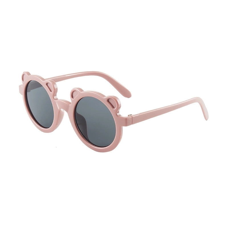 Vintage Style Bear Pc Round Frame Full Frame Kids Sunglasses