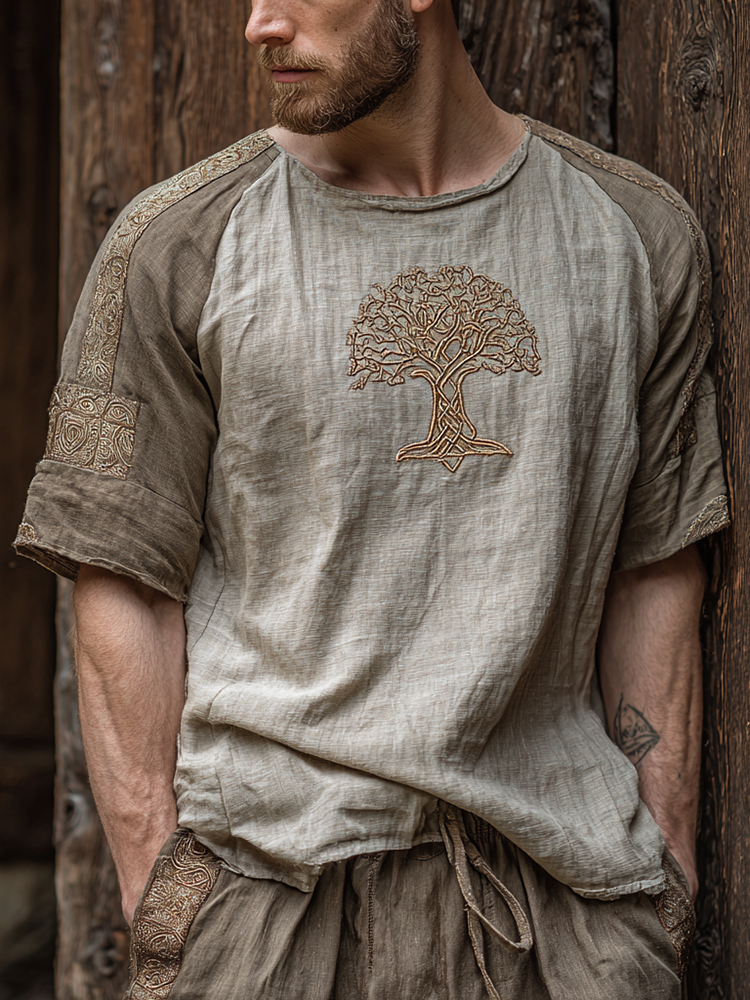 Men's Viking Tree Of Life Inspired Celtic Knot Retro T-Shirt / Rvogue / Rvogue