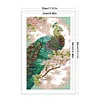 >SALE<Embroidery Cotton Thread 14CT Printed Green Peacock Cross Stitch 30x46cm