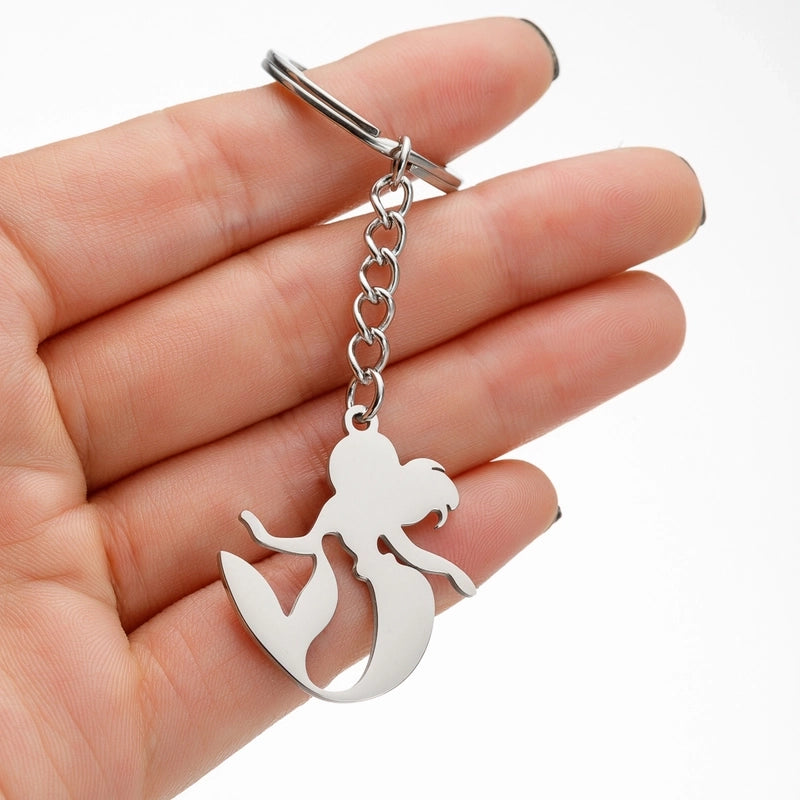 Minimalist Mermaid Stainless Steel Keychain