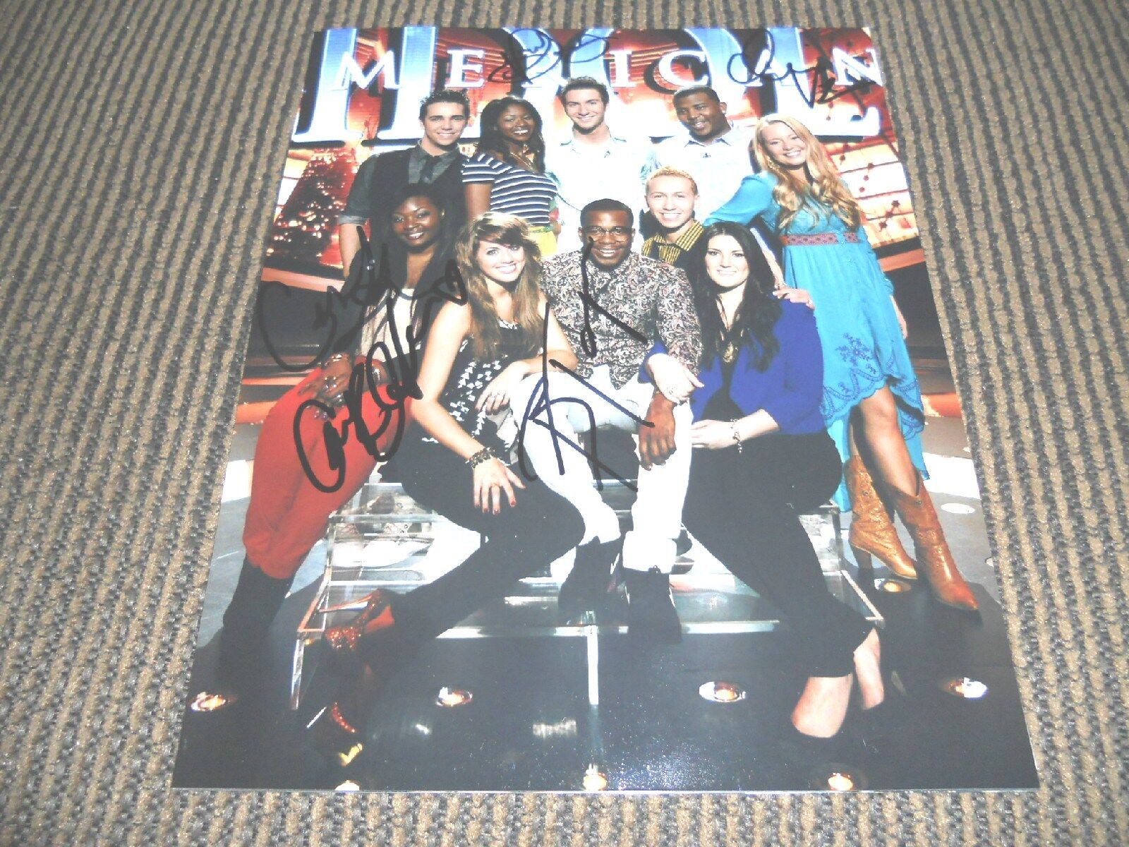 American Idol 2013 Cast Signed Candice Glover +4 8x10 Photo Poster painting PSA Guaranteed