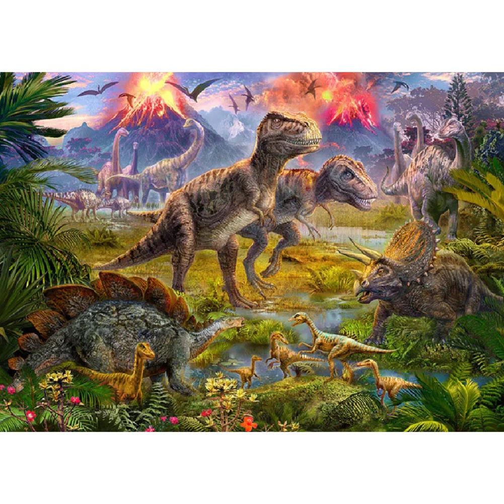 Diamond Painting - Full Round/Square Drill - Dinosaur(30*40 - 50*60cm)