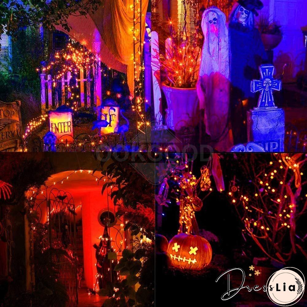 Solar String Lights With Remote Control For Halloween Decoration