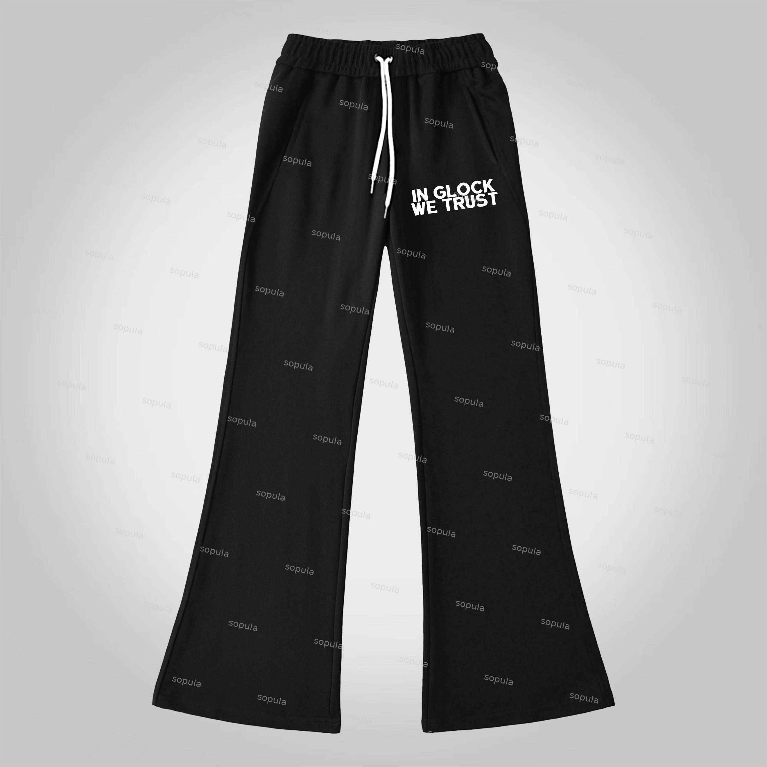 Sopula Vintage In Glock We Trust Graphic Flared Sweatpants