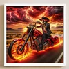 (50*50cm)Skeleton Cowboy Riding Motorcycle - Full Round Drill Diamond Painting