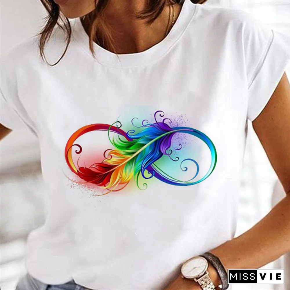 Women Dandelion T-shirts Fashion Clothing Cartoon Clothes Watercolor 90s Short Sleeve Spring Summer Female Tee Graphic Tshirt