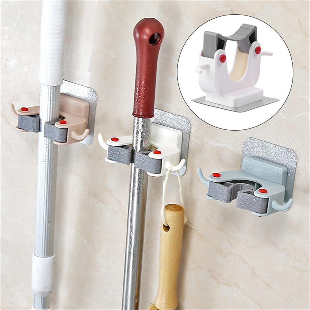 

Wall Mounted Mop Rack Hanger Storage, White, 501 Original