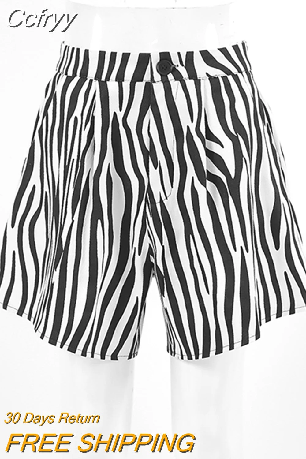 Huibahe Streetwear Zebra Printing Shorts Women Fashion 2023 High Waist Shorts Contrast Loose Wide Legs Hot Pants Summer Lady