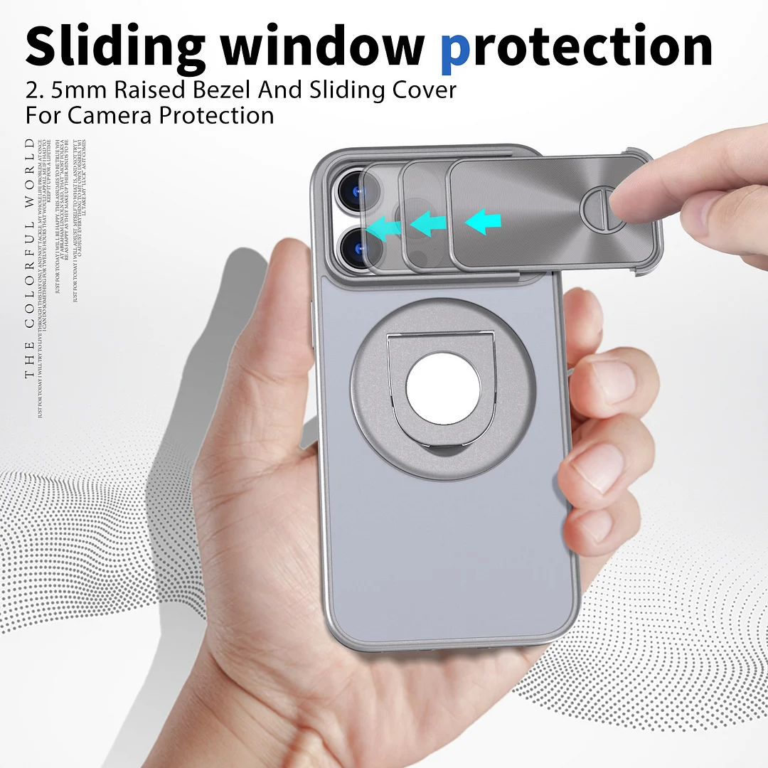 Suitable for iPhone 15/14 series invisible bracket skin-friendly magnetic sliding window phone case