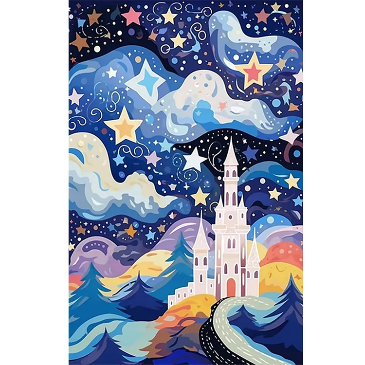 Abstract Starry Sky Castle 40*60CM (Canvas) Full Round Drill Diamond Painting gbfke
